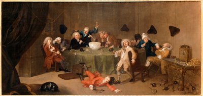 Egy éjféli modern beszélgetés ... (olaj, vászon) alkotó: William Hogarth