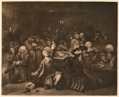A Rakes Progress - 6: The Gaming House, 1733. alkotó: William Hogarth
