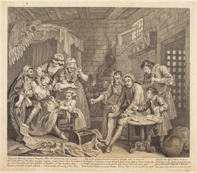 Egy kéjhajhász pályafutása: 7. tábla alkotó: William Hogarth