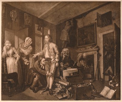 Egy gereblye fejlődése, I. jelenet, 1735 alkotó: William Hogarth