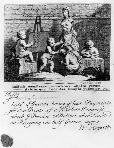 Előfizetői jegy az 1731-es „A szajha fejlődése” című filmre alkotó: William Hogarth