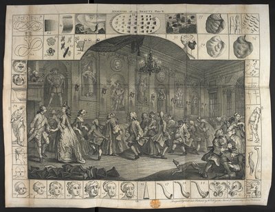 Nagyszámú ember táncol alkotó: William Hogarth