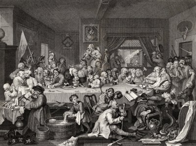 An Election Entertainment, metszett T.E. Nicholson, a William Hogarth műveiből, 1833-ban jelent meg alkotó: William Hogarth