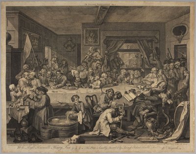 Választási lakoma, 1. tábla a Négy nyomat egy választásról sorozatból alkotó: William Hogarth