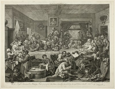 Választási szórakozás, első lemez a Four Prints of an Election-ből alkotó: William Hogarth