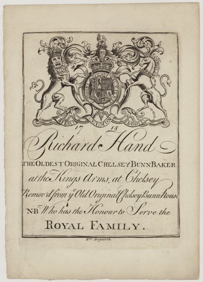 Bun Baker, Richard Hand, névjegykártya alkotó: William Hogarth