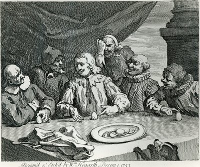 Kolumbusz megtöri a tojást, 1753 alkotó: William Hogarth