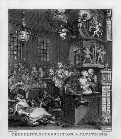 Hitelesség, babona és fanatizmus – William Hogarth alkotó: William Hogarth