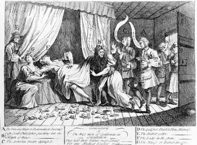 Cunicularii avagy Godliman bölcsei a konzultációban, 1726 alkotó: William Hogarth