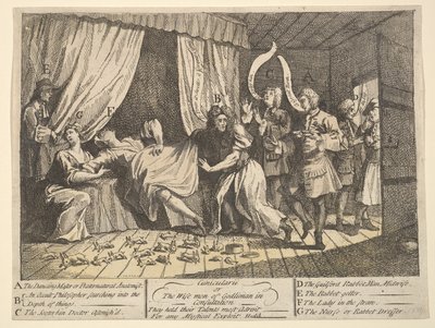 Cunicularii, avagy Godlimon bölcsei a tanácskozásban, 1726. december. alkotó: William Hogarth