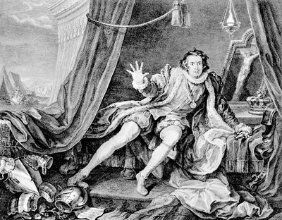 David Garrick mint Richard III, 1746. alkotó: William Hogarth