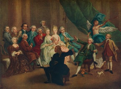 David Garrick a zöld szobában, 18. század alkotó: William Hogarth