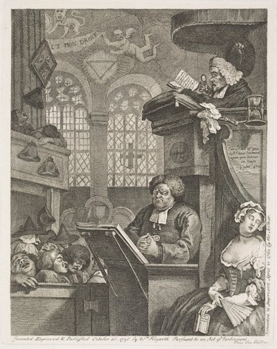 Az alvó templomba járók alkotó: William Hogarth