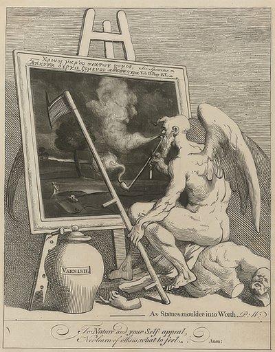Az idő istene elszív egy festményt (Time Smoking a Picture). 1761 alkotó: William Hogarth