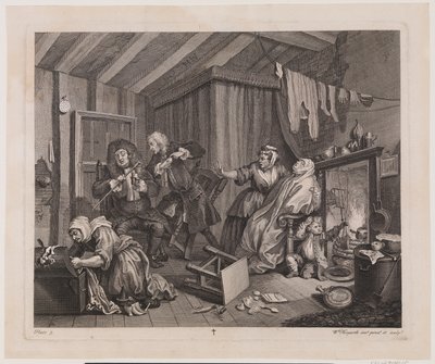 Egy szajha fejlődése, 5. tábla alkotó: William Hogarth