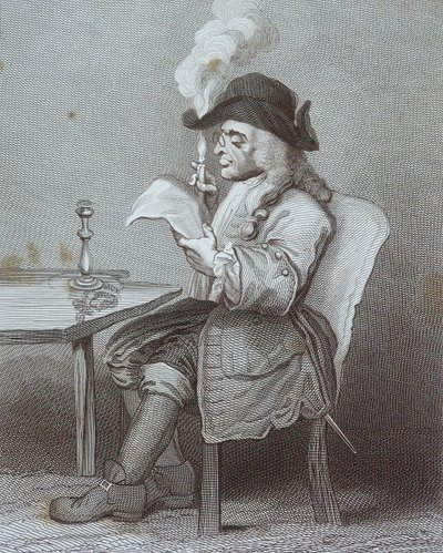 „A politikus” című metszet, William Hogarth alkotó: William Hogarth