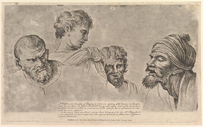 Four Heads from the Raphael Cartoons, Hampton Court, 1781. május 14. alkotó: William Hogarth