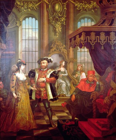 VIII. Henrik (1491-1547) bemutatja Boleyn Annát az udvarban (lásd még: 67103) alkotó: William Hogarth