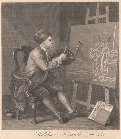 Hogarth megfesti a komikus múzsát alkotó: William Hogarth