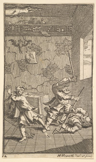 Hudibras Beating Sidrophel and Whachum Seventeen Small Illustrations for Samuel Butler..., 1721-26. alkotó: William Hogarth