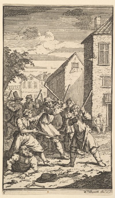 Hudibras legyőzte Trulla Seventeen Small Illustrations for Samuel Butlers Hudibr..., 1721-26. alkotó: William Hogarth