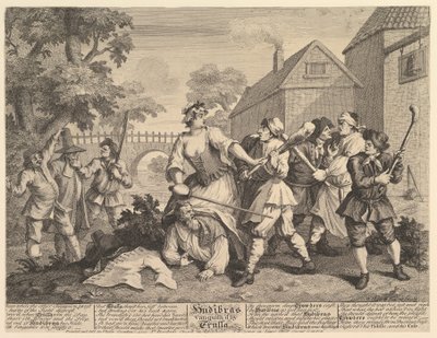 Hudibras legyőzte Trulla Tizenkét nagy illusztráció Samuel Butlers számára..., 1725-26. február. alkotó: William Hogarth