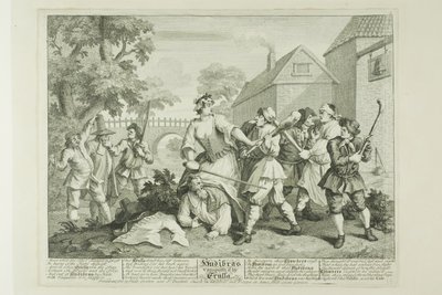 Hudibras Vanquished by Trulla, ötödik lemez a Hudibrasból alkotó: William Hogarth