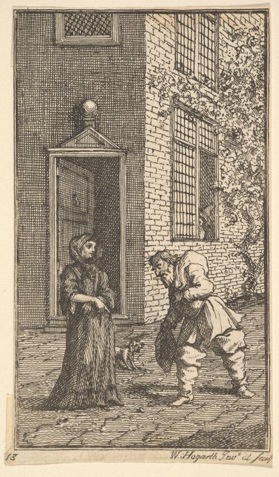 Hudibras udvarló az özvegy Tizenhét kis illusztrációk Samuel Butlers számára Hudibras..., 1721-26. alkotó: William Hogarth