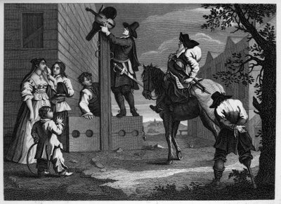 Hudibras és Ralpho, vigyék el foglyukat Crowderót a készletekhez alkotó: William Hogarth