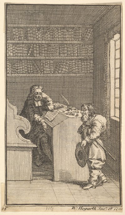 Hudibras és az ügyvéd Tizenhét kis illusztrációk Samuel Butlers számára Hudibras, no..., 1721-26. alkotó: William Hogarth