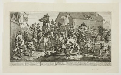 Hudibras és a Skimmington, a Hudibras hetedik táblája alkotó: William Hogarth