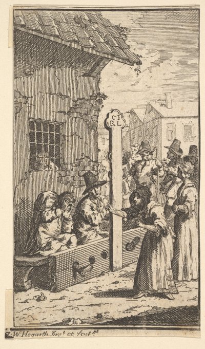 Hudibras in Tribulation Seventeen Small Illustrations for Samuel Butlers Hudibras, no..., 1721-26. alkotó: William Hogarth