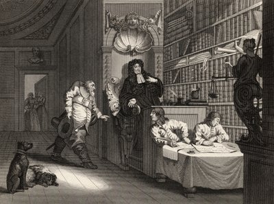 Hudibras az ügyvéddel, Samuel Butler (1612-80) „Hudibras” című művéből, George Presbury metszete, „William Hogarth műveiből”, 1833-ban jelent meg alkotó: William Hogarth