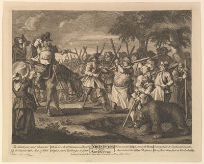 Hudibrass első kalandja Tizenkét nagy illusztráció Samuel Butlers számára Hudibras, Pl..., 1725-68. alkotó: William Hogarth