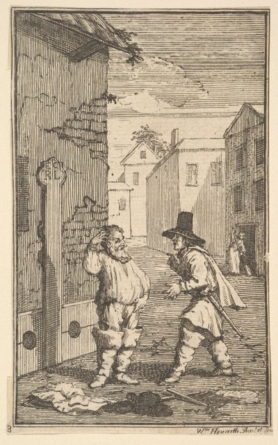 Hudibras és Ralpho tizenhét kis illusztrációt vitatnak Samuel Butler Hudibras című művéhez..., 1721-26. alkotó: William Hogarth