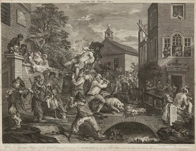Egy választás humora (négyes készlet) (metszet) alkotó: William Hogarth