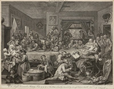 Egy választás humora (négyes készlet) (metszet) alkotó: William Hogarth