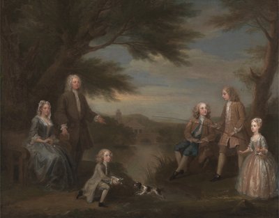 John és Elizabeth Jeffreys és gyermekeik, 1730. alkotó: William Hogarth