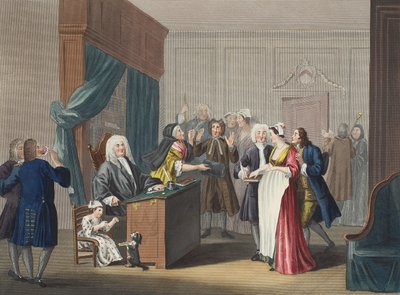 Az igazság győzedelmeskedik, illusztráció a "Hogarth Restored: The Whole Works of the Celebrated William Hogarth, re-engraved by Thomas Cook", pub. 1812 (kézzel színezett metszet) alkotó: William Hogarth
