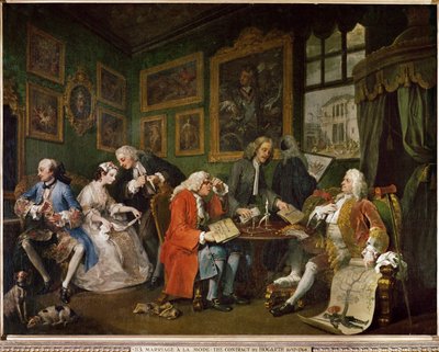 Mariage a la mode, hat szatirikus festményből álló sorozat (festmény, vászon) alkotó: William Hogarth
