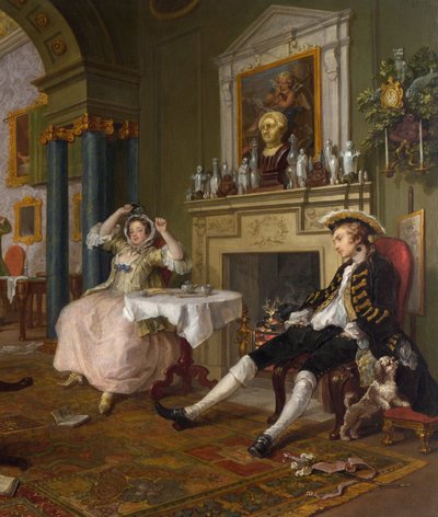Házasság a la Mode:II- The Tete a Tete, 1743 körül (részlet 4395-ből) alkotó: William Hogarth