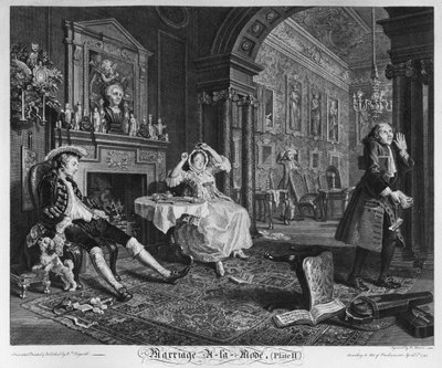 Házasság a la Mode, II. tábla, The Tete a Tete, 1745 alkotó: William Hogarth