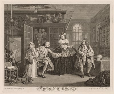 Házasság à la Mode: The Scene with the Quack alkotó: William Hogarth