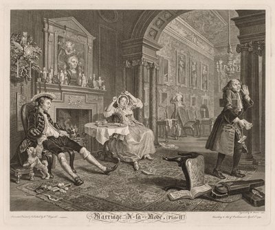 Divatos házasság: II. tábla, 1745. alkotó: William Hogarth