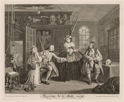 Marriage à la Mode: The Scene with the Quack, 1745. alkotó: William Hogarth