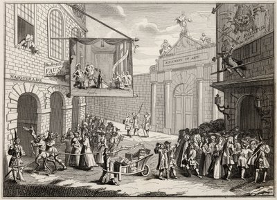 Álarcosbálok és operák, Burlington Gate, Hogarth műveiből, megjelent 1833-ban. alkotó: William Hogarth