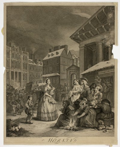 Reggelt, egy tányér a The Four Times of the Day-ből alkotó: William Hogarth