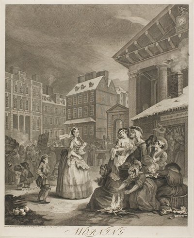 Reggelt, egy tányér a The Four Times of the Day-ből alkotó: William Hogarth