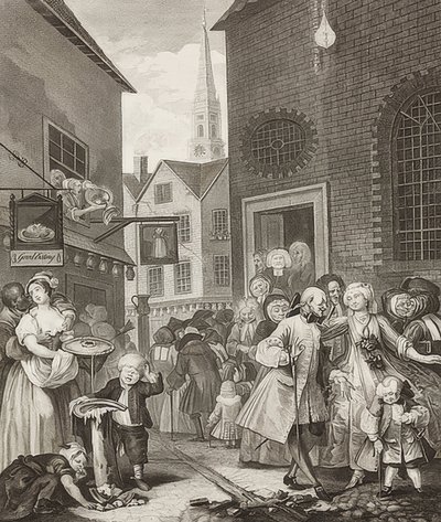 Délben / délben. From: The Four Times of the Day / The four times of the day. 1738 alkotó: William Hogarth