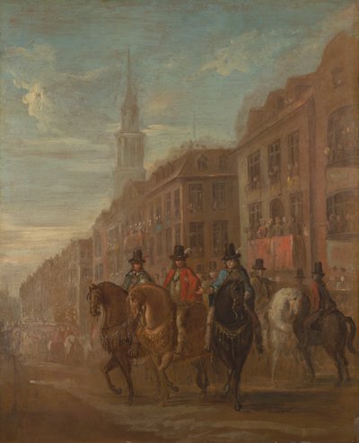 II. Károly restaurációs körmenete Cheapside-ban alkotó: William Hogarth